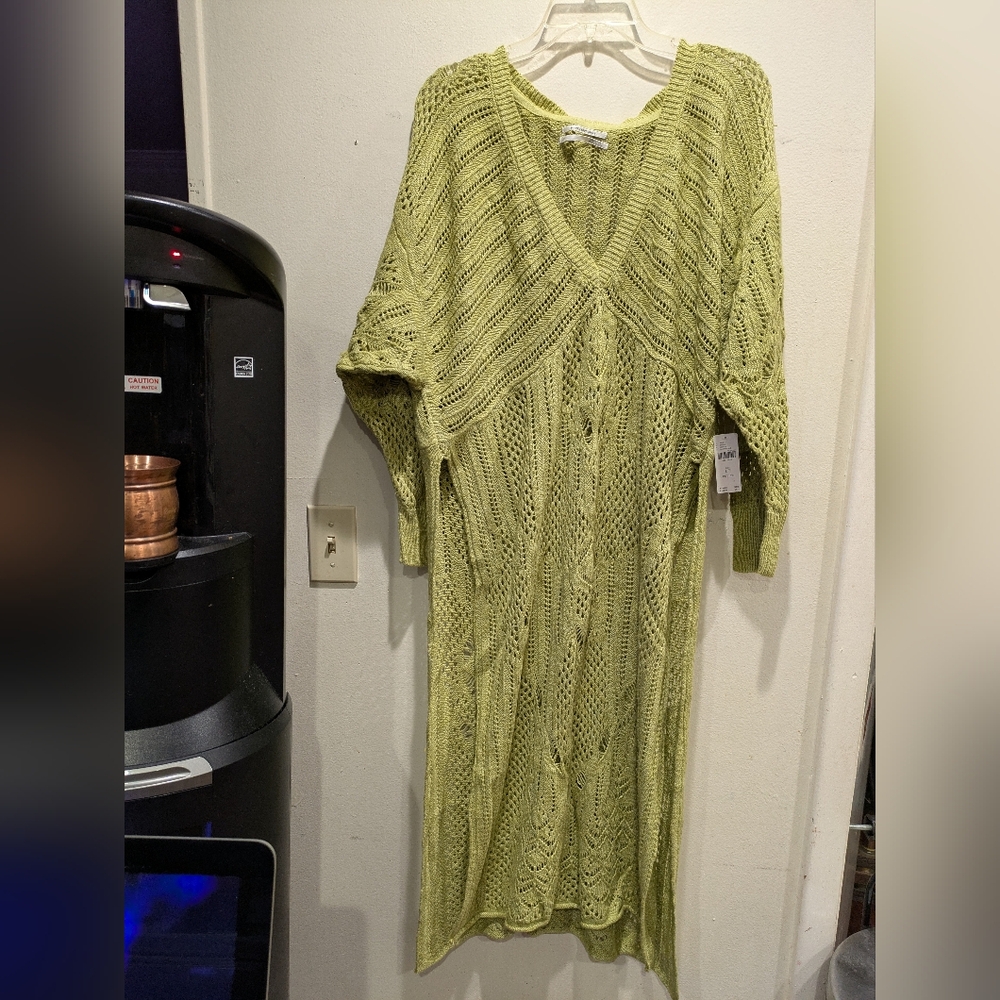 Women's Green Knit Sweater Size Lp